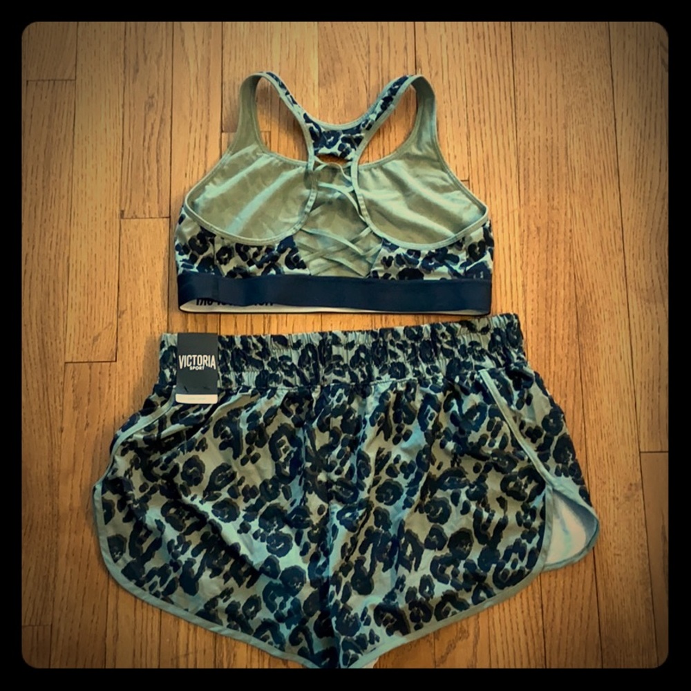 Shorts and sports bra